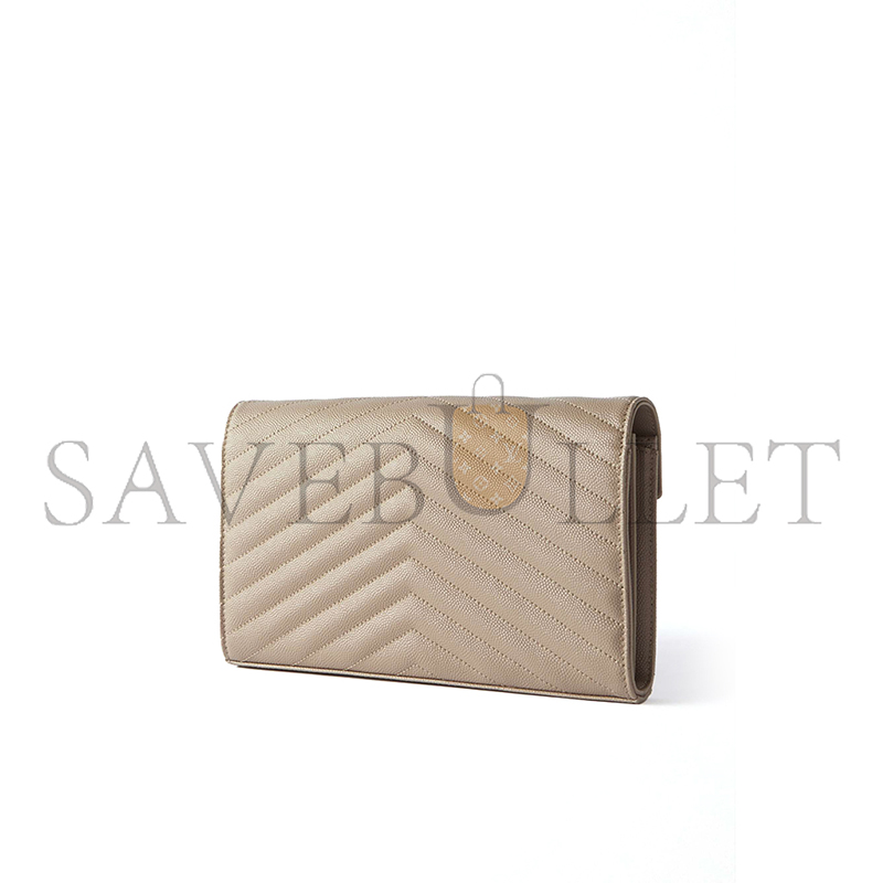 YSL CASSANDRE CHAIN MATELASSÉ TEXTURED-LEATHER WALLET (22.5*14*4cm)